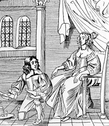 A Seventeenth-Century Shoemaker Fitting a Distinguished Customer, illustration from 